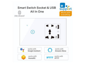 Smart Switch Socket & USB All In One 1 ปุ่ม สีขาว